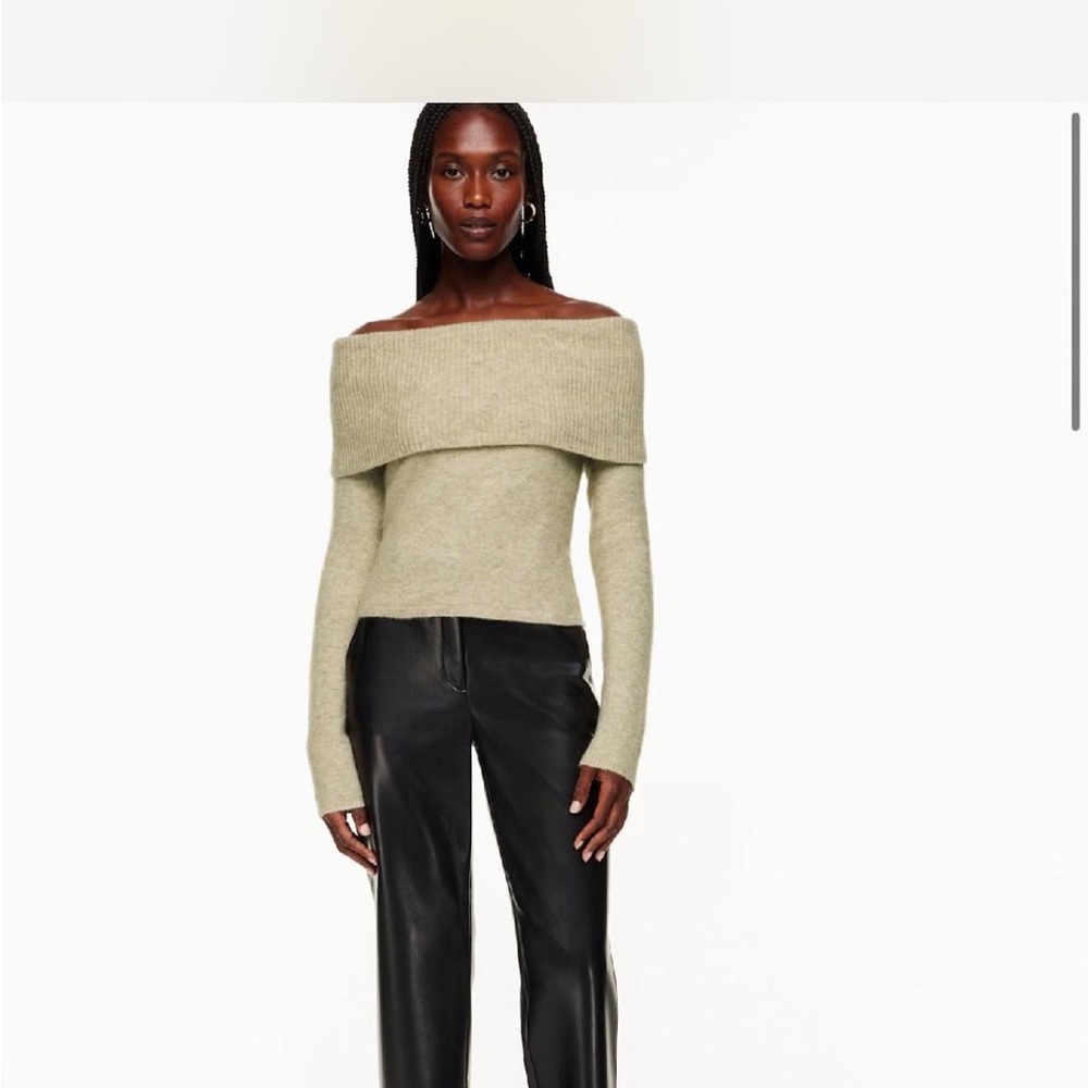 Babaton Cream Off-the-Shoulder Sweater Cozy Knit